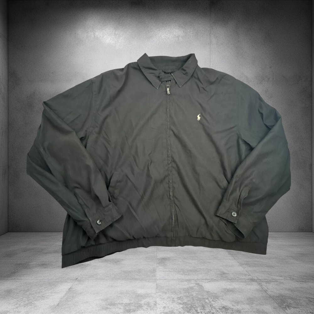 Vintage Polo Ralph Lauren Harrington Jacket Black XXL Y2K Boxy Fit 1858